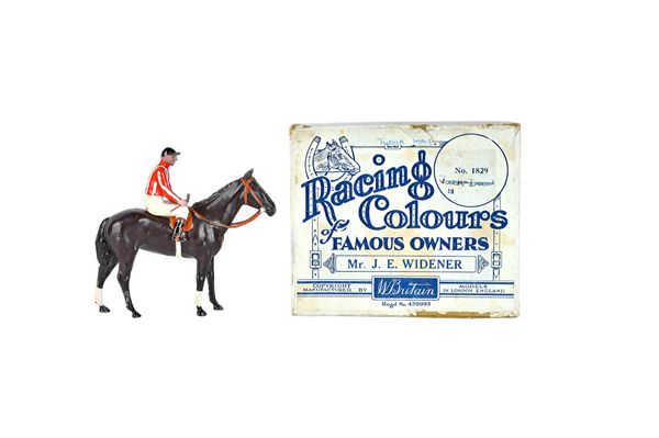Britains Racing Colours of famous owners, 'Mr J.E. Widener', no.1829, boxed.  Illustrated