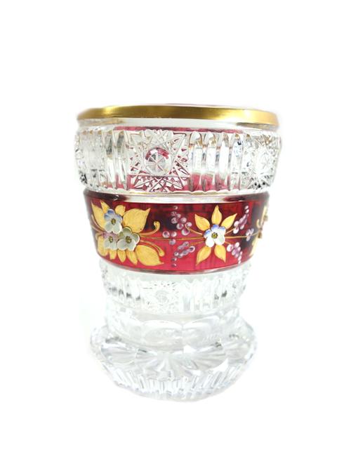 A Bohemian amber and foliate engraved decanter and stopper, 20th century, a modern Lalique swan moulded ring dish, 10cm diameter, a French clear and f