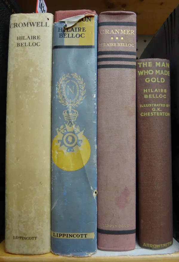 BELLOC (H.)  Four inscribed first editions - The Man who Made Gold (1930), Cranmer (1931), Napoleon (1932), Cromwell (1934); all with contemp. Christm