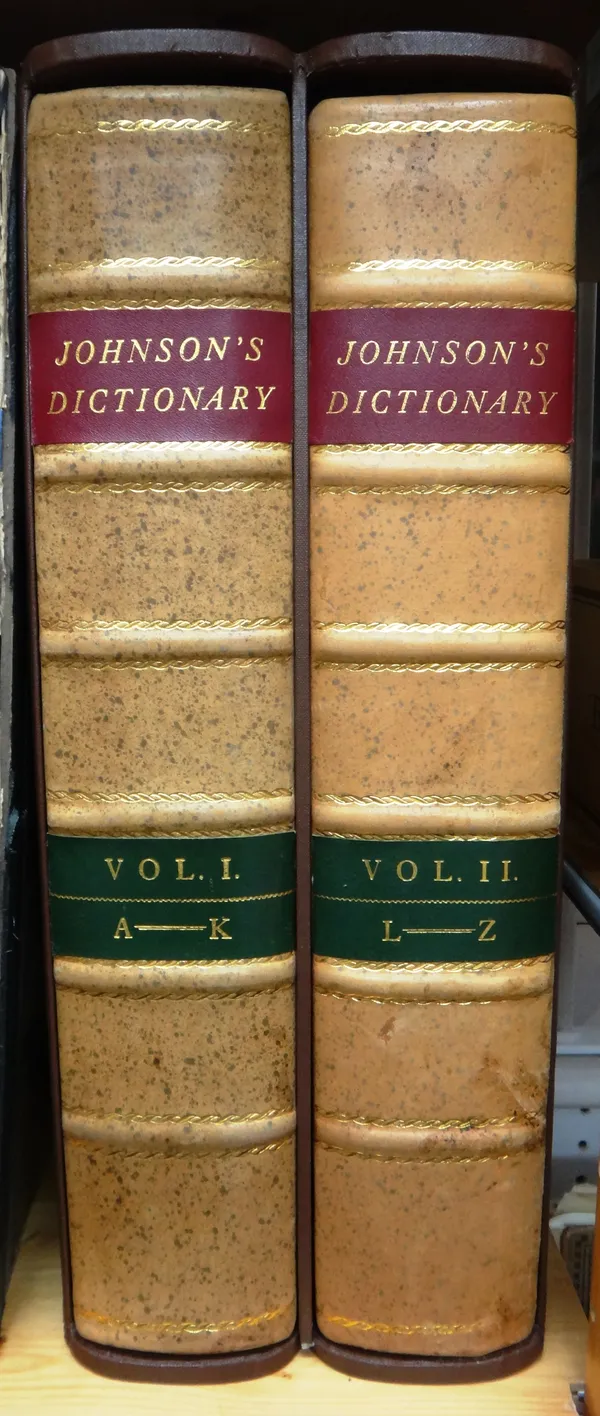 JOHNSON (S.)  A Dictionary of the English Language  . . .  Facsimile of the First Edition, 2 vols. half calf & marbled boards, gilt-decorated & panell