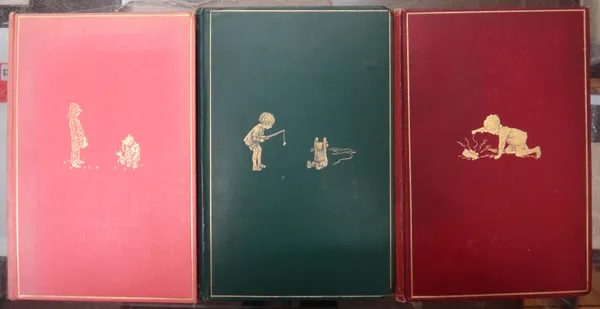 MILNE (A.A.)  Winnie-The-Pooh / Now We Are Six / The House At Pooh Corner.  First Editions, 3 vols. num. illus.(by Ernest H. Shepard), half titles; gi