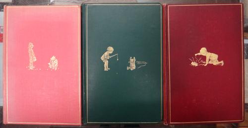 MILNE (A.A.)  Winnie-The-Pooh / Now We Are Six / The House At Pooh Corner.  First Editions, 3 vols. num. illus.(by Ernest H. Shepard), half titles; gi