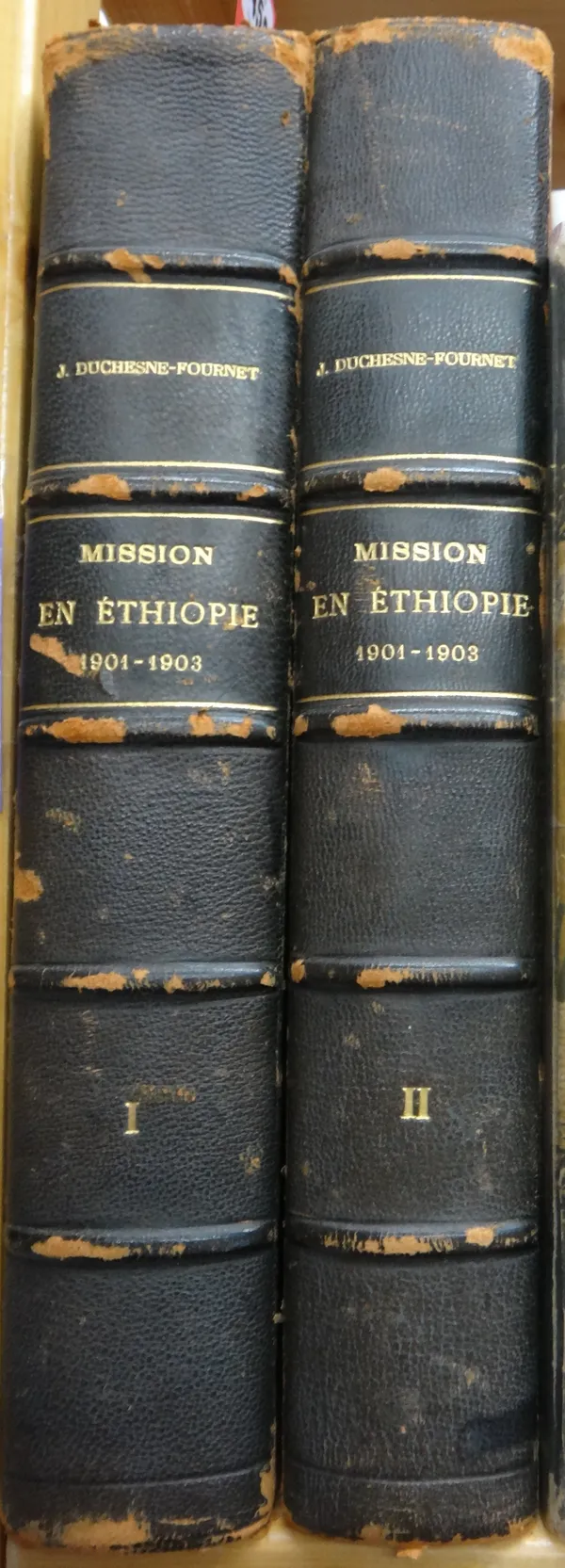 DUCHESNE-FOURNET (J.)  Mission in Ethiopie (1901-1903).  First Edition, 2 vols. 28 photogravure & 10 facsimile plates, 12 tables (4 d-page), a hand-co