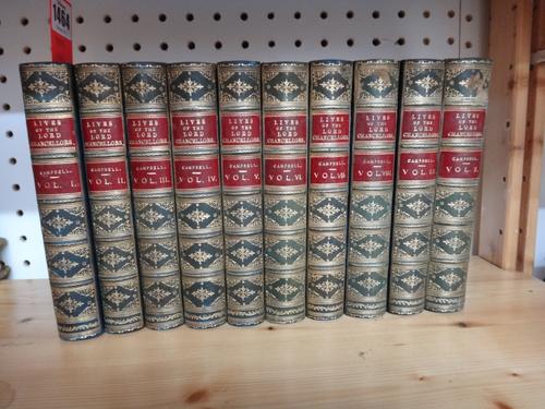 CAMPBELL (Lord John)  Lives of the Lord Chancellors and Keepers of the Great Seal of England.  5th edition, 10 vols. contemp. blue half calf & marbled