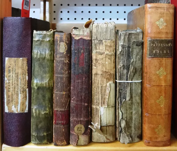ROAD BOOKS - a late 18th/early 19th cents. small collection (7 examples), folded maps, various bindings, 1794-1822.  *  including Paterson's Roads  .