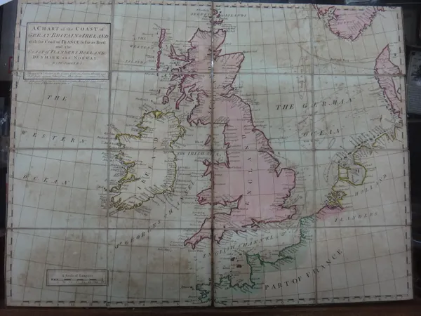 SENEX (John)  A Chart of the Coast of Great Britain & Ireland  . . .  46 x 61cms., hand-coloured, folded on linen. printed for Wm. Herbert  . . .  & R