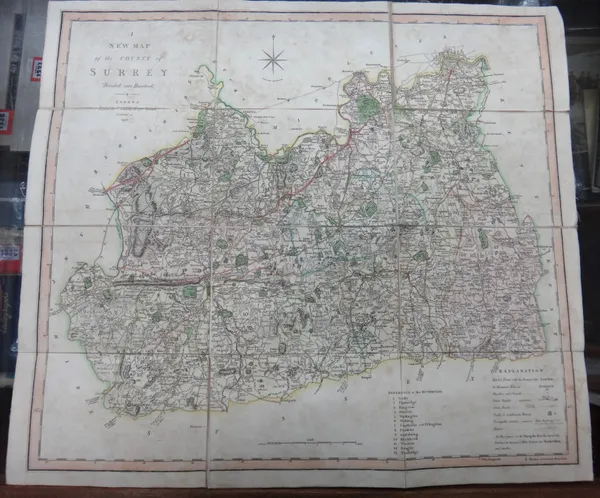 John CARY -  A New Map of Hampshire  . . .  56 x 51cms., hand-coloured, folded on linen within marbled covers, in slipcase. 1811; Thomas Kitchin - A N