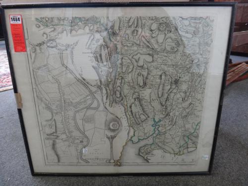 Thomas JEFFERYS - The County of Westmoreland, Surveyed  . . .  2 sheets (ex 4). 50 x 55cms. (within plate mark), some outline colouring, large pictori