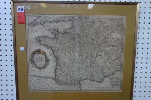 [R.W. SEALE]  A Map of France with the Dominions appertaining thereto  . . .  for Mr. Tindal's Continuation of Mr. Rapin's History.  39 x 47cms. (with