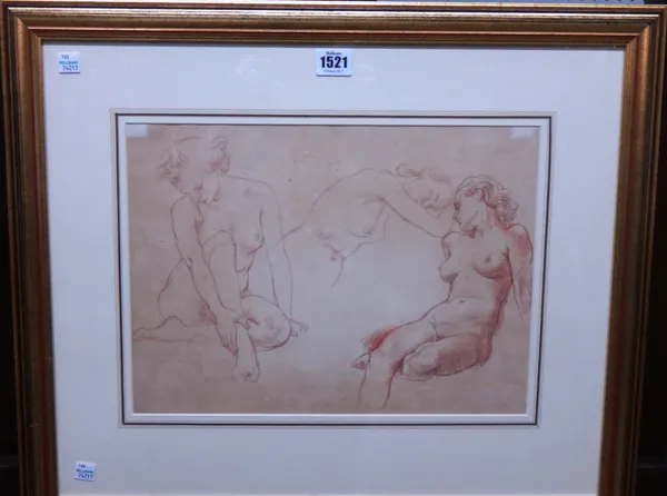 Randolph Schwabe (1885-1948), Nude studies, sanguine chalk, 26.5cm x 36.5cm. DDS