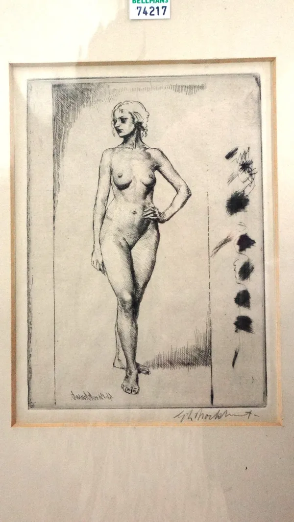 Gerald Leslie Brockhurst (1890-1978), Ursula, 1926, etching, signed in pencil, unframed, 15cm x 10.5cm. DDS