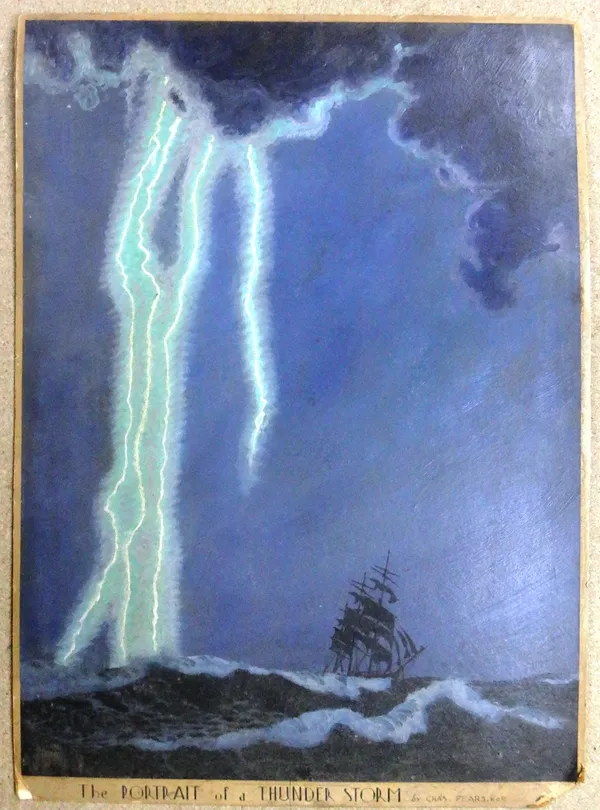 Charles Pears (1873-1958), The Portrait of a Thunder Storm, oil on paper laid on board, signed and inscribed beneath image, unframed, 58cm x 42.5cm. D