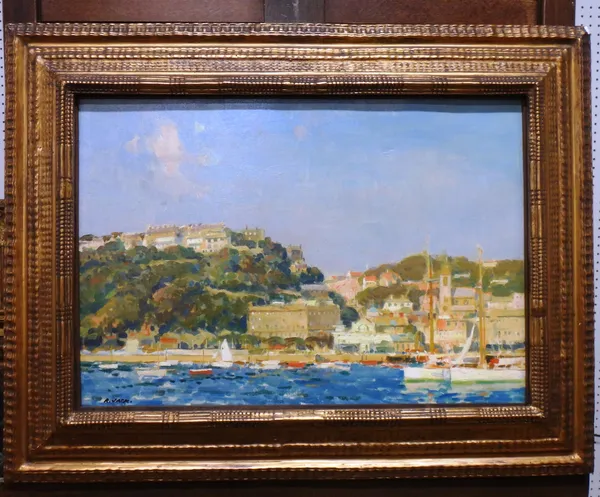 Richard Jack (1866-1952), A Mediterranean Port, oil on canvasboard, signed, 33cm x 49cm. DDS  Illustrated