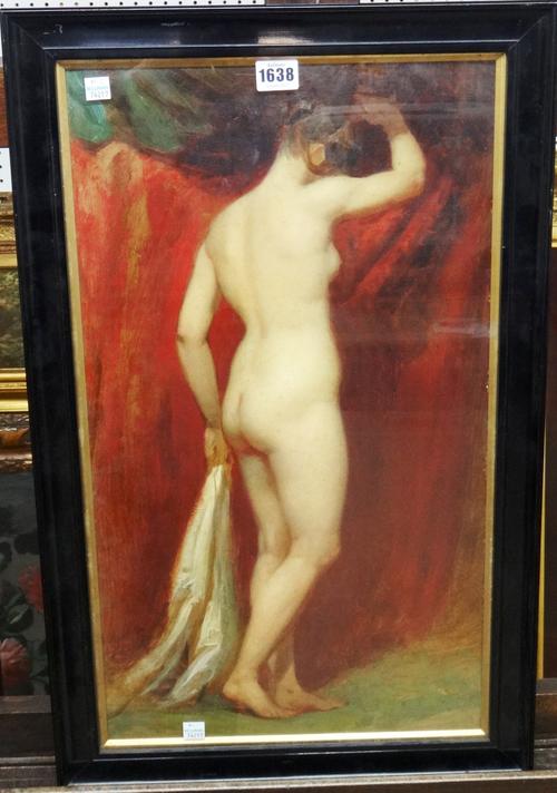 John Lucas (1807-1874), Life Study, oil on board, inscribed on label on the reverse, 56cm x 32cm.