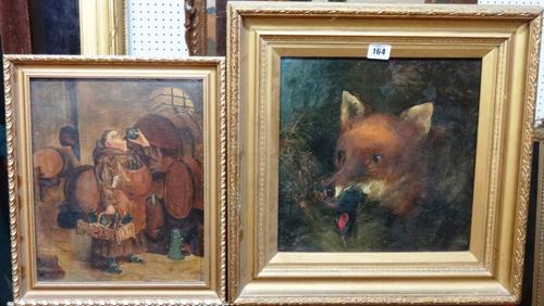 A leather gun case with gun cleaning tools, (qty).  F4