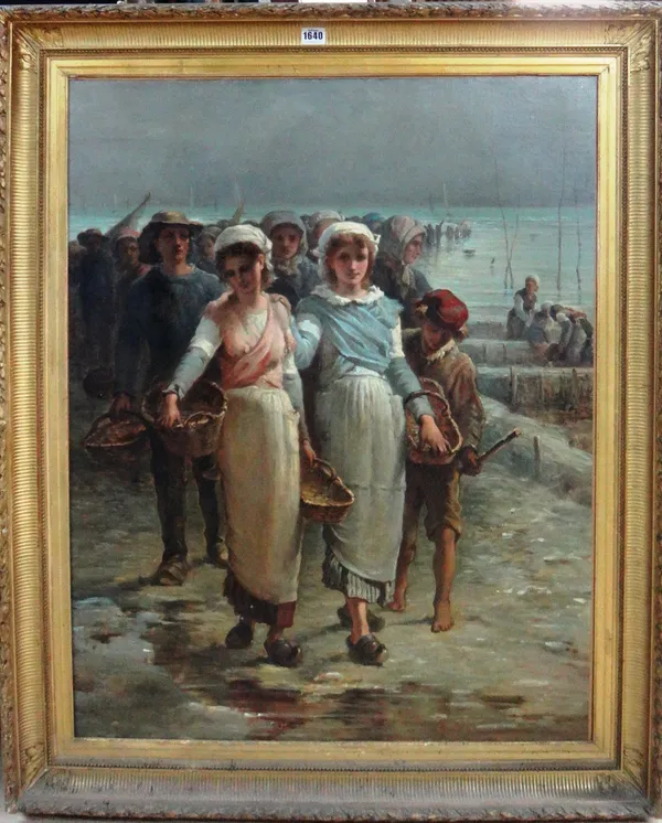 Alfred Feyen Perrin (1838-1918), The oyster girls, oil on canvas, 91cm x 71cm.  Illustrated