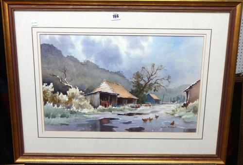 Harry Holme (20th century), Mimosa in the South of France, oil on board, 40.5cm x 30cm. DIS