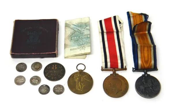 The 1914-1918 British War Medal and the 1914-1919 Victory Medal to 29357 SJT.J.HARTLEY. W.YORK.R. the medal For Faithful Service in the Special Consta