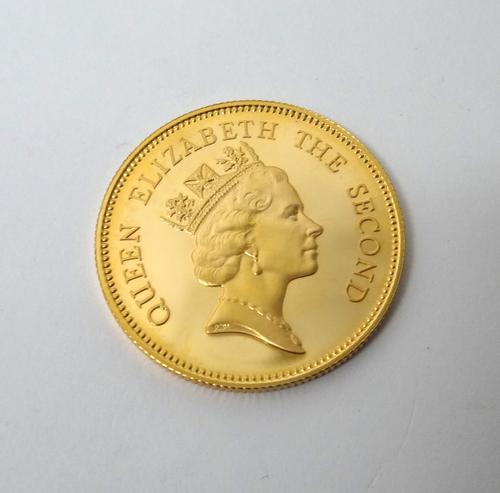 A Hong Kong gold one thousand dollars, commemorating The Royal Visit 1986, cased.