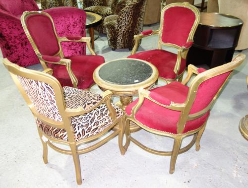 A 19th century elm seated stick back armchair together with a black mother-of-pearl inlaid chair.   SH8