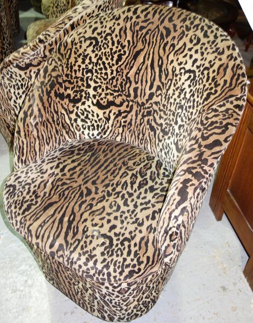 A 20th century purple upholstered open armchair and a mahogany corner chair.  SH11