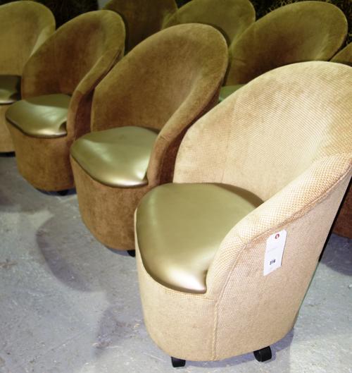 A 19th century mahogany upholstered open armchair.  D1