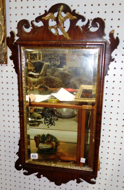 A gilt framed arch top mirror, 38 x 79cm.   A3