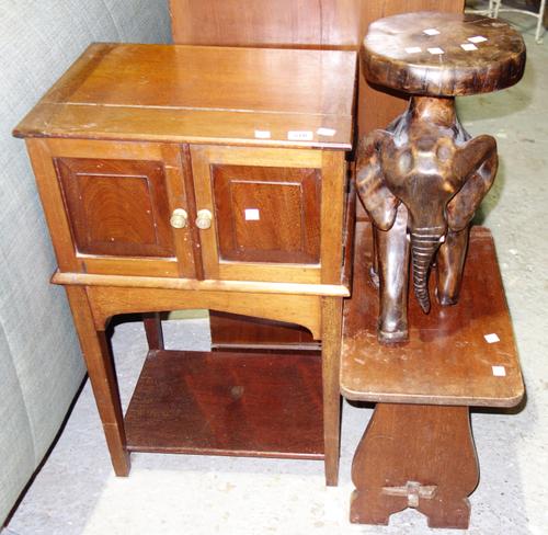 A 20th century white painted three tier metal shelf.  EXTRA