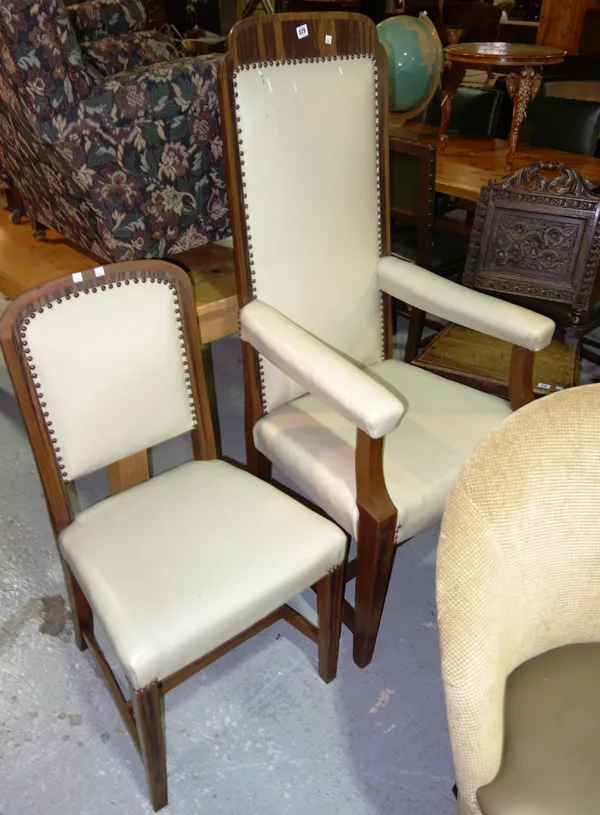 A set of seven mahogany framed shield back dining chairs (7).  DIS