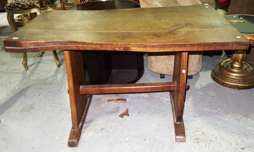 A white painted pine dressing table, the mirrored back over two short and two long drawers, 105cm wide.  E6