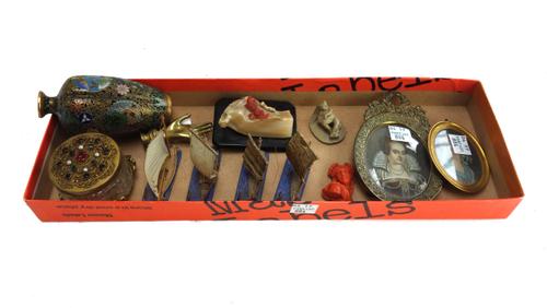 A white marble jardiniere stand, 20th century, of square tapering form, with metal mounts on a square base, 108cm high.