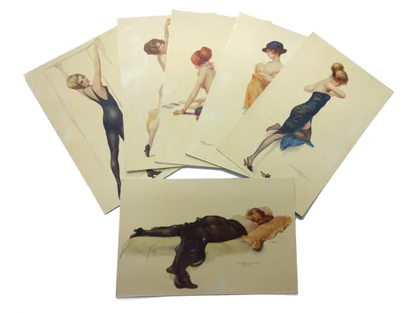 POSTCARDS - a collection of glamour cards by Raphael Kirchner & A. Penot; approx. 48; includes original printed envelopes, Paris, (ca. 1900)