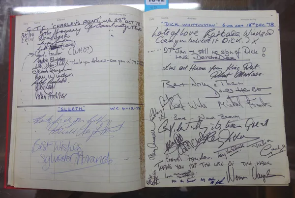 ASHCROFT THEATRE (Croydon) - 'Club Visitors Book' (1978-85); mostly actors in the various productions (including some ballet companies)  *  amongst th