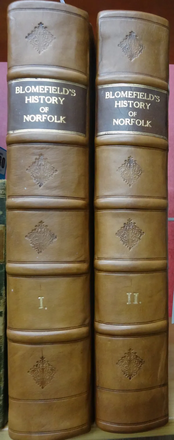 BLOMEFIELD (Rev. F.)  An Essay towards a Topographical History of the County of Norfolk  . . .  vols 1 & 2. with engraved plates & 7 genealogical tabl