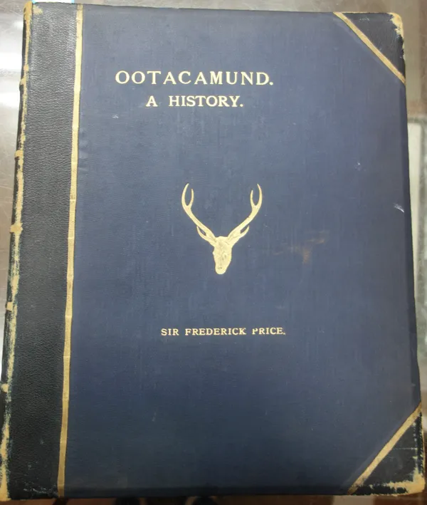 PRICE (Sir Fredk.)  Ootacamund. A History  . . First Edition. folded lithographed frontis., photogravure portrait, 15 other photogravure & litho plate