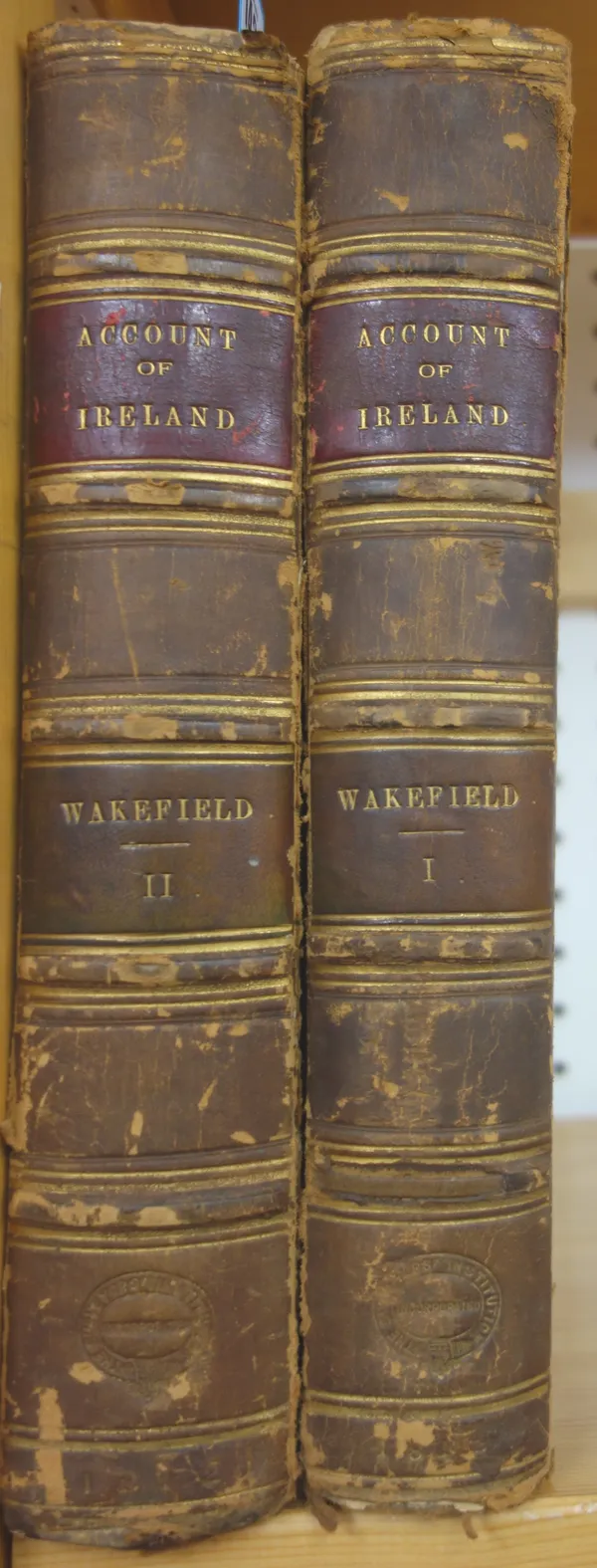 WAKEFIELD (Edw.)  An Account of Ireland, Statistical and Political.  First Edition, 2 vols. folded map & diagram, half titles; later 19th cent. half c