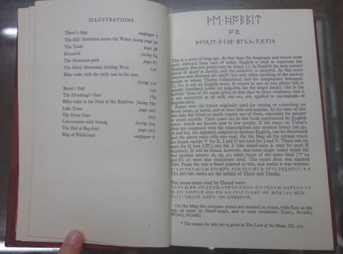 TOLKIEN (J.R.R.)  The Hobbit or There and Back Again.  3rd edition, tenth impression. 5 coloured plates & some text illus.; contemp. gilt-ruled & deco