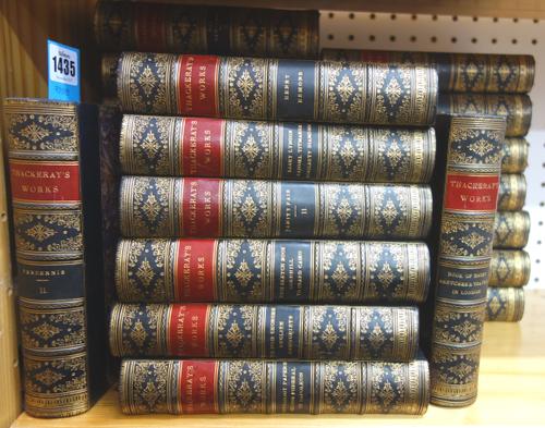THACKERAY (W.M.)  The Works of  . . .  22 vols. printed & pictorial engraved titles & num. other plates; near contemp. half calf & marbled boards, gil