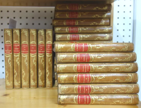 FRANCE (A.)  (Collected Writings),  23 vols. continental calf-backed marbled boards, gilt-decorated with red labels, gilt tops & marbled e/ps., cr. 8v