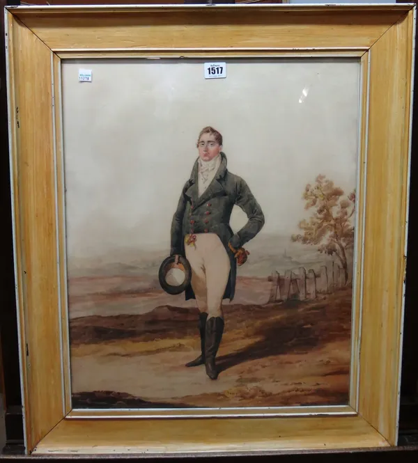 Richard Dighton (1795-1880), Portrait of a gentleman, watercolour, signed and dated 1872, 54cm x 43cm.