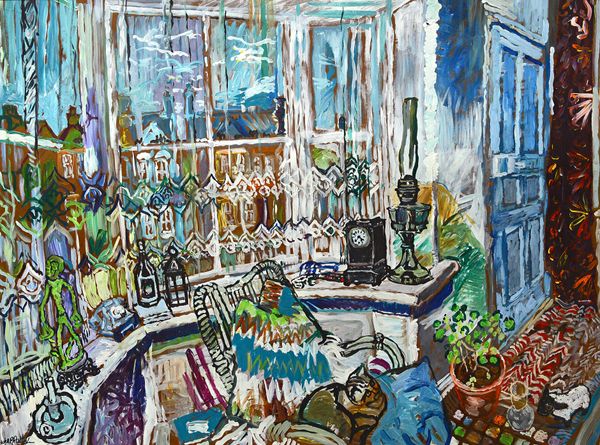 John Bratby (1928-1992), Small House, Kings Langley, oil on board, signed, 89cm x 120cm. DDS  Illustrated