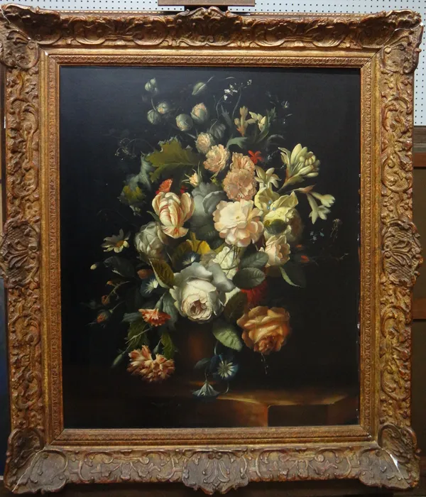 Joseph Rheinhardt (20th century), Still life of summer flowers, oil on board, signed, 59cm x 48cm.
