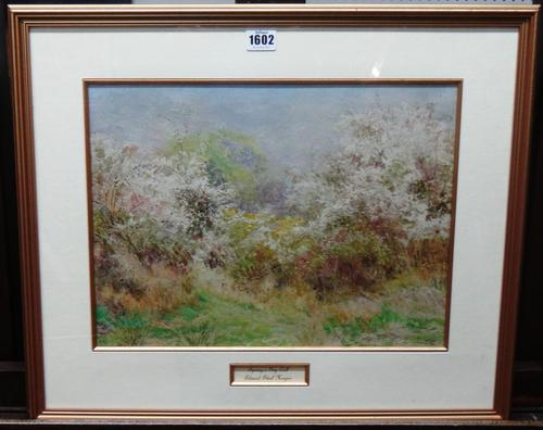 Edward Steel Harper (1878-1951), Spring's gay call, oil on board, signed with monogram, and dated 1935, 29cm x 38.5cm.