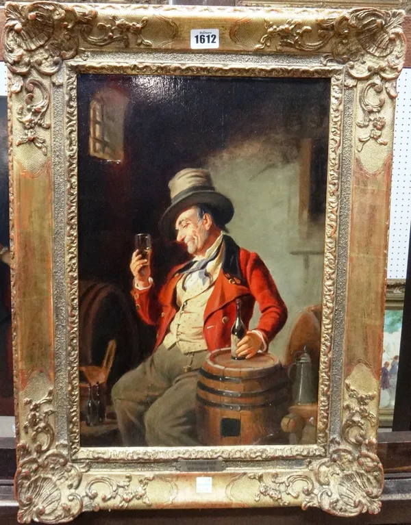 Attributed to Hermann Kern (1838-1912), A dandy drinking, oil on panel, bears a signature, 44cm x 28.5cm.