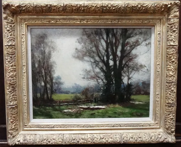 John Noble Barlow (1861-1917), Autumnal landscape, oil on canvas, signed, 30cm x 40cm.