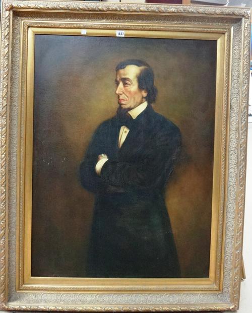 G. Moretti (20th century), after Sir John Everett Millais, Portrait of Benjamin DIsraeli, Earl of Beaconsfield, oil on canvas, signed, 98cm x 73cm.