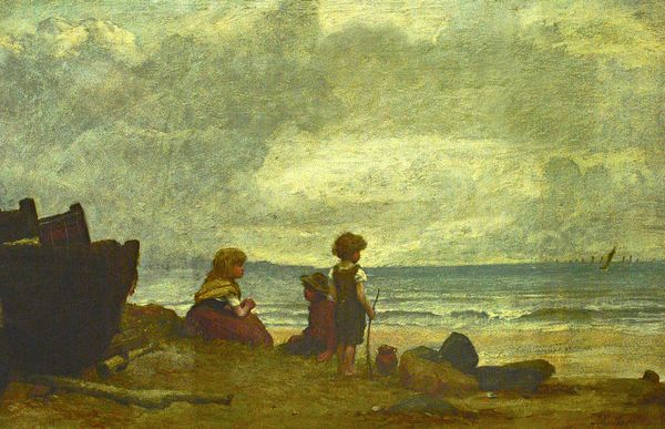 John Burr (1831-1893), Waiting for the boats, oil on canvas, signed, 38.5cm x 59cm.  Illustrated