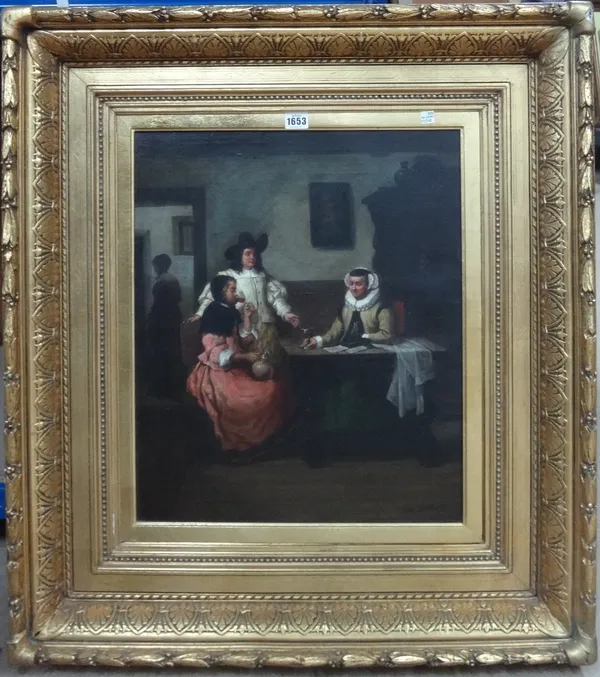 ** van Spibbeck (19th century), The Marriage Broker, oil on canvas, signed, 53.5cm x 44cm.