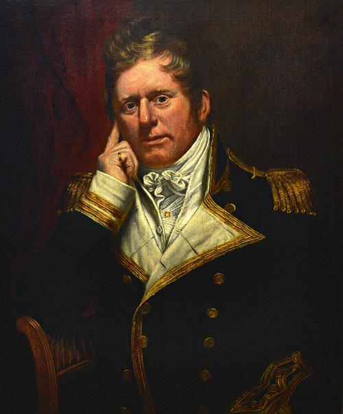 English School (c.1830), Portrait of an officer, oil on canvas, 79cm x 64cm.; in a carved Carlo Maratta frame.  Illustrated