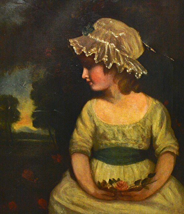 After Sir Joshua Reynolds, Simplicity - Portrait of Miss Theophilia Gwatkin, oil on canvas, 75cm x 61cm.  Illustrated